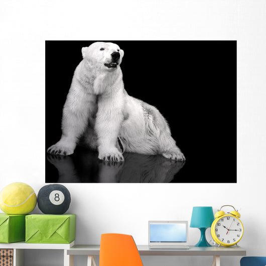 White Polar Bear Hunter - Sitting Wall Mural
