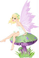 Fairy on the Mushroom Wall Decal