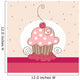 vintage cupcake card with hearts Wall Mural