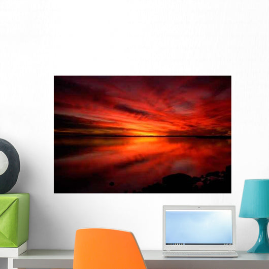 Nature Fiery Sunset Wall Decal