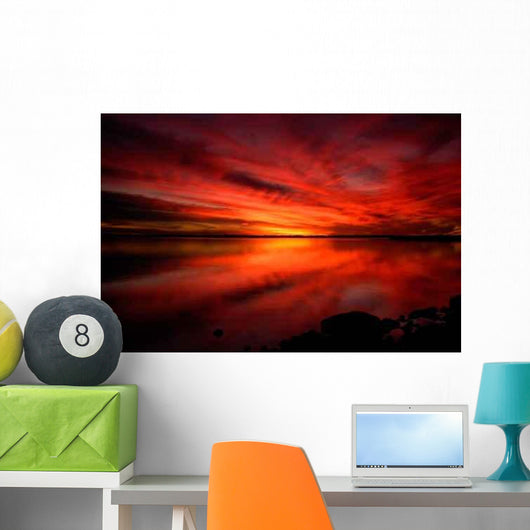 Nature Fiery Sunset Wall Decal
