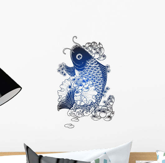 classic oriental fish emblem Wall Decal
