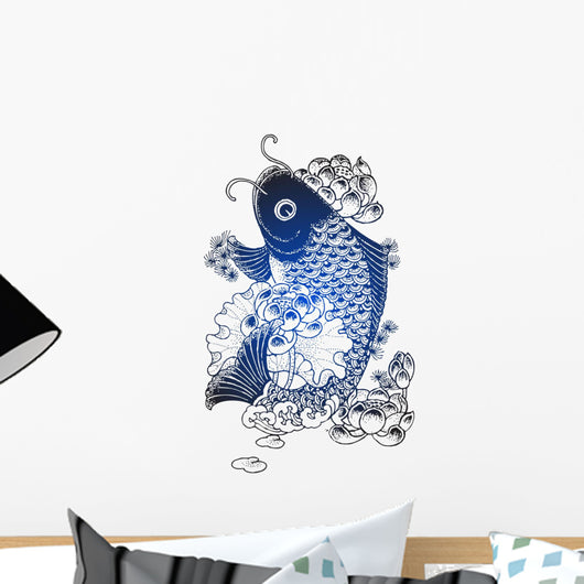 classic oriental fish emblem Wall Decal