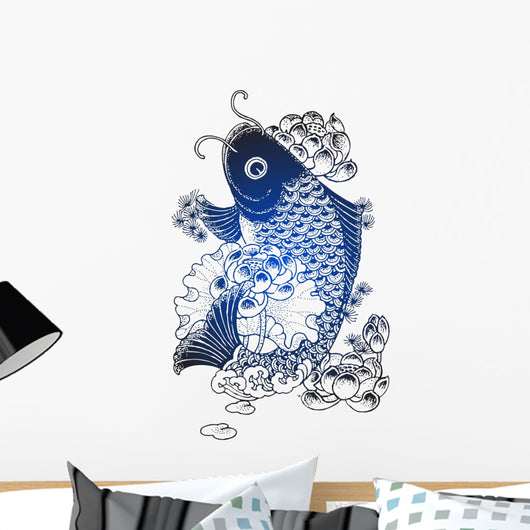 classic oriental fish emblem Wall Decal
