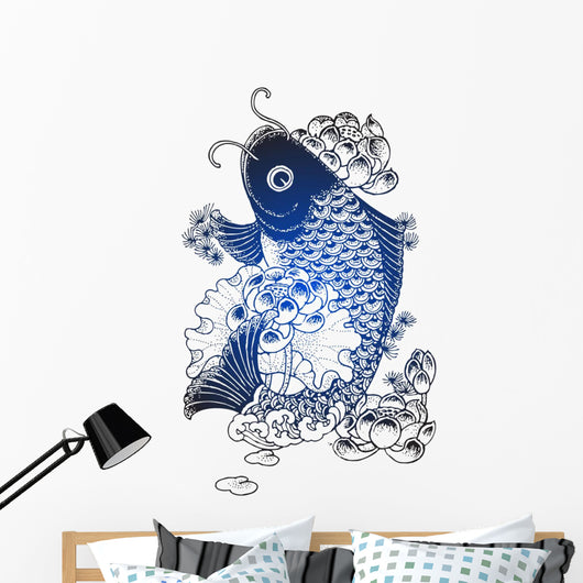 classic oriental fish emblem Wall Decal