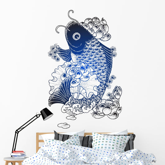 classic oriental fish emblem Wall Decal