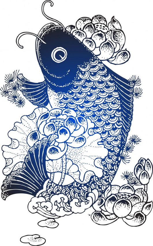 classic oriental fish emblem Wall Decal