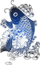 classic oriental fish emblem Wall Decal