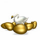 goose sitting on golden egg Wall Decal