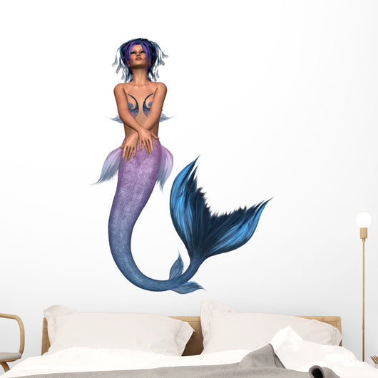 Purple Mermaid Wall Decal