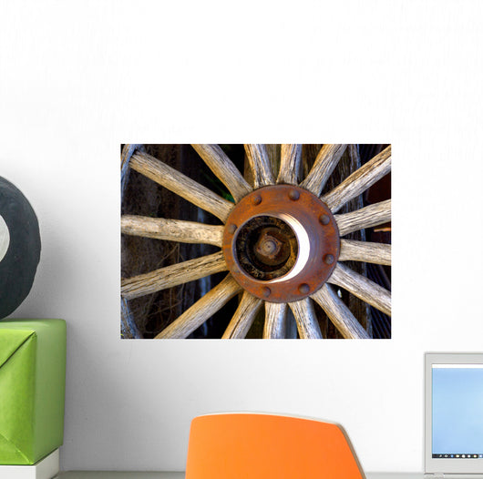 Objects - Rusty Wagon Wheel Wall Mural