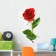 red valentine rose with dew Wall Decal