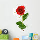 red valentine rose with dew Wall Decal