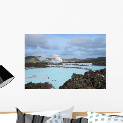 Iceland Blue Lagoon Wall Mural shown on a wall