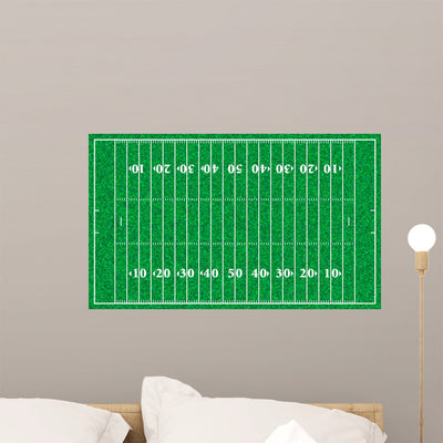 American Football Field Wall Mural shown on a wall