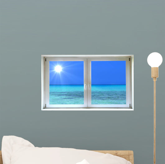 Window Ausblick Beach Wall Decal