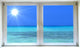 Window Ausblick Beach Wall Decal