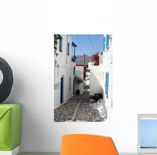 White and Blue Typical Wall Decal
