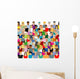 Crowd - seamless pattern Wall Mural