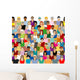Crowd - seamless pattern Wall Mural