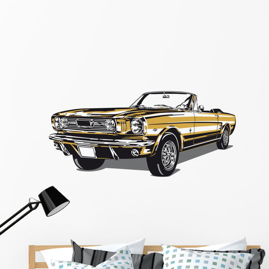 Ford Mustang Gold Wall Decal