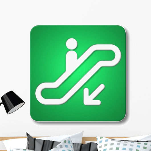 Piktogramm Flughafen Escalator down Wall Decal