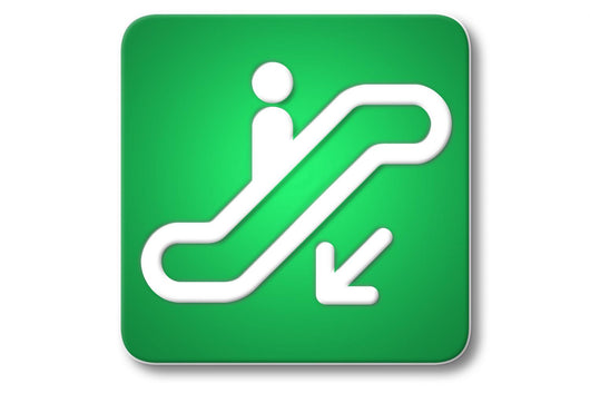 Piktogramm Flughafen Escalator down Wall Decal
