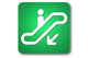 Piktogramm Flughafen Escalator down Wall Decal