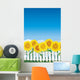 Sunflower behind white fence Wall Mural