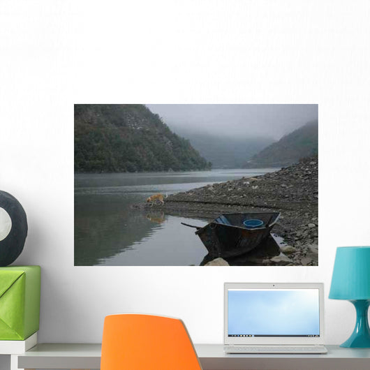 Albanien Morgendammerung Bei Koman Wall Decal