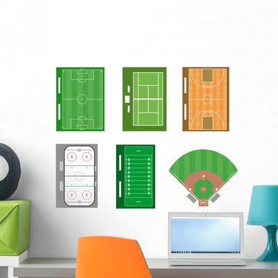 Sports shown on a wall