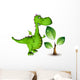 dino baby dragon green plant Wall Decal