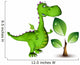 dino baby dragon green plant Wall Decal