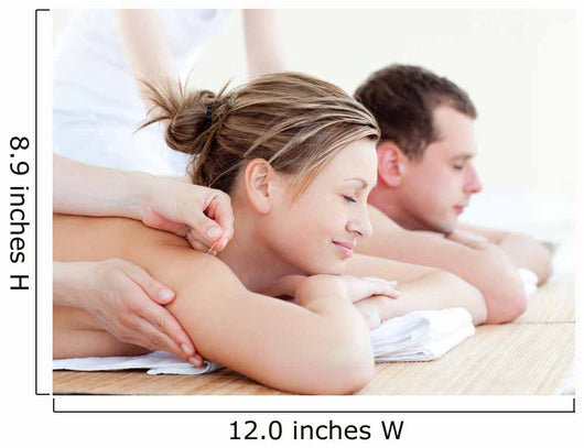 Loving couple having an acupunctre therapy Wall Mural