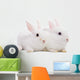 Two white rabbits Wall Decal