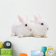 Two white rabbits Wall Decal
