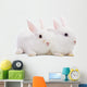 Two white rabbits Wall Decal