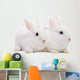 Two white rabbits Wall Decal