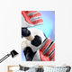 soccer - football goal keeper stretching for ball Wall Mural