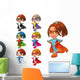Young Female Superheroes Wall Decal Sticker Set