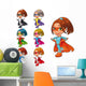 Young Female Superheroes Wall Decal Sticker Set