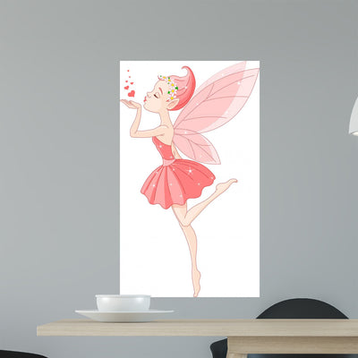 Blowing Kisses Fairy Wall Decal shown on a wall