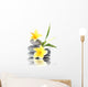 Yellow flowers on stacked stones Wall Decal