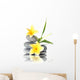 Yellow flowers on stacked stones Wall Decal