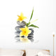 Yellow flowers on stacked stones Wall Decal