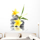 Yellow flowers on stacked stones Wall Decal