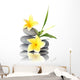 Yellow flowers on stacked stones Wall Decal
