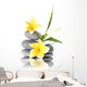 Yellow flowers on stacked stones Wall Decal