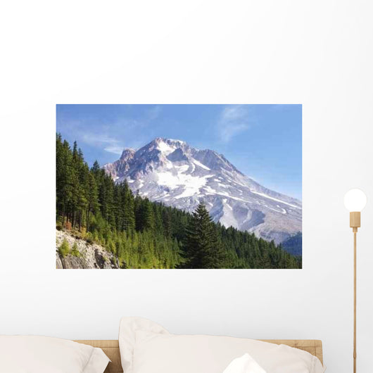 Mt Hood and Evergreens Wall Decal