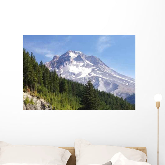 Mt Hood and Evergreens Wall Decal